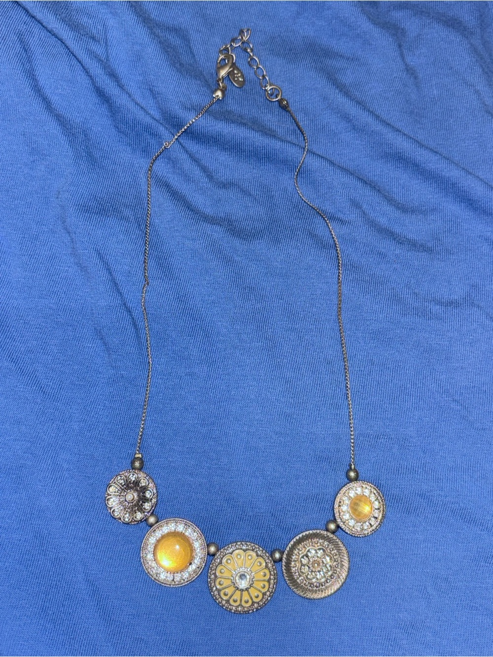 Boho Gold-Tone Floral Pendant Necklace - Brand Unbranded